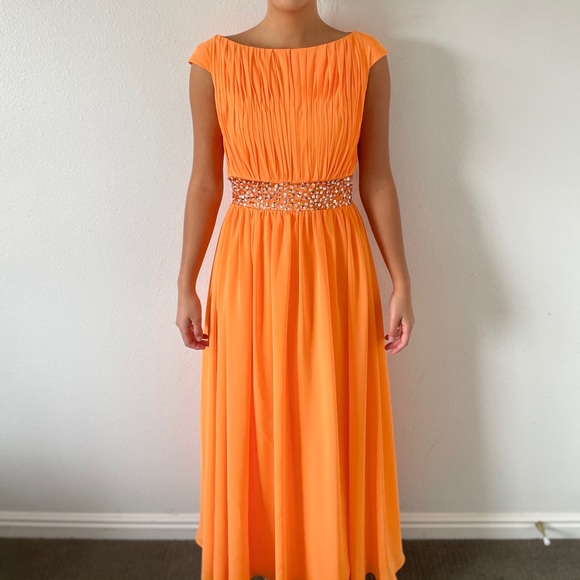 Dresses & Skirts - Bright orange custom-made maxi dress